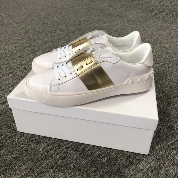 

men open designer shoes fashion lace up ace genuine leather sneakers white black luxury casual shoes gift for women size 35-46 c29