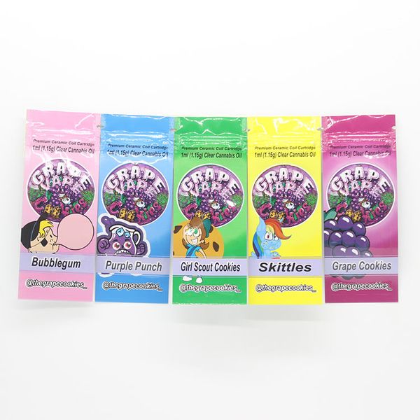 

Grape vape 50 130mm edible packaging mylar bag ziploc whole ale mell proof bag ell all kind of mini food bag