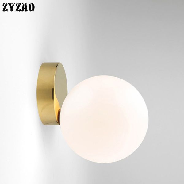 

nordic post-modern simple glass wall lamp bedside bedroom glass ball wall lamp lights study living room decor hallway lamps