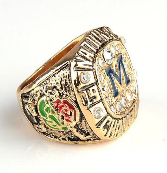 

personal collection 1997 michigan wolverines nation football championship ring with collector's display case, Silver