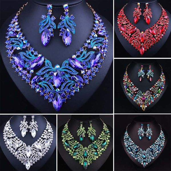 Plata señoras de moda Collar Pendiente Joyería Boda Graduación Elección De Colores