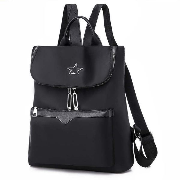 

ladies backpack student bag college zipper nylon solid black vintage teenage backpacks for girls sac a dos rucksack