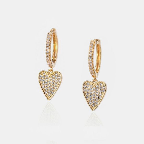 

luxury designer jewelry women earrings butterfly star heart earrings copper with gold plated elegant diamond earrings for girl hoop stud, Golden