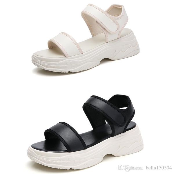 

designer ladies sports sandals luxury genuine leather brand women's leisure sandals fashion leather outdoor beach casual girls s, Black
