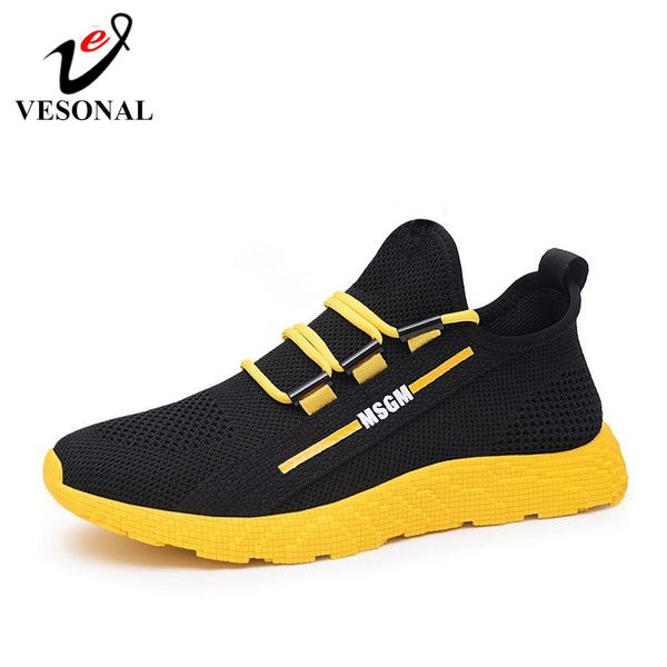 

vesonal brand 2019 summer mesh sneakers men shoes casual lightweight breathable comfortable walking shoes male footwear, Black