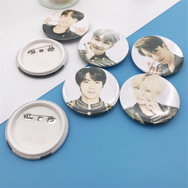 

kpop popular college badge brooch japan field bangtan surrounding hanging ornament round badge suga v jk periphery, Gray