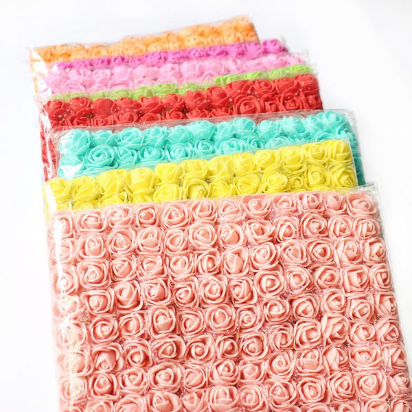 

120pcs 2cm mini foam rose artificial flowers for home wedding decorations diy pompom wreath decorative bridal flower fake flower