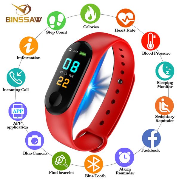 

binssaw new men women smart watch sport bracelet bluetooth clock heart rate blood pressure sleep monitor pedometer band with box, Slivery;brown
