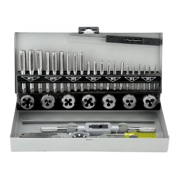 

hand tool set 32pcs thread repair tool tap die kit combination remove broken screws bolts screwdriver set