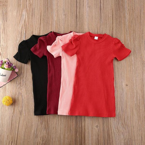 

summer solid toddler kids baby gilrs jumpe dress bodycon casual knitted jumper dress casual top, Red;yellow