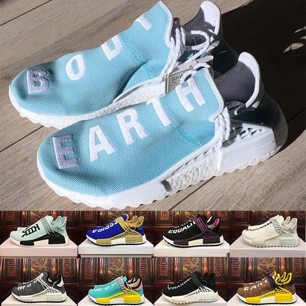 

2018 body earth holi cream human race trail running shoes men women pharrell williams hu runner equality glow sports trainer sneake