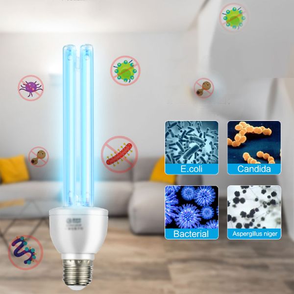 

uvc sterilization bulb 20w e26 / e27 screw socket uv bulb 220v with uvc ozone sterilization lamp