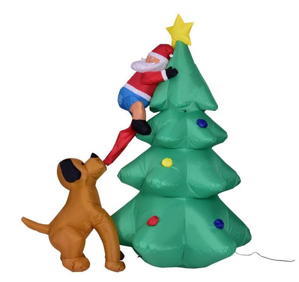 

1.8m/70in decorations tall inflatable christmas tree santa claus dog decor x'mas outdoor decorations ornaments ac100-240v