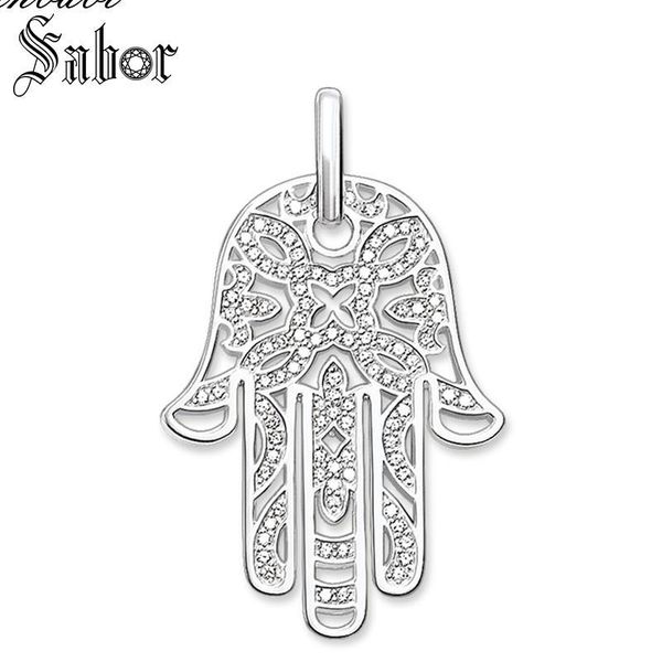 

pendant hand of fatima 925 sterling silver for women & men gift jewelry pendant fit necklace thomas