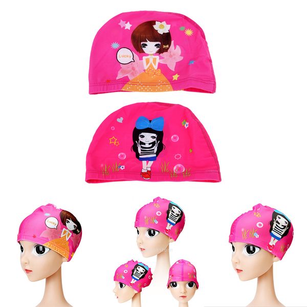 

2 count swimming swim cap pu coating waterproof swimwear accessories hats pink