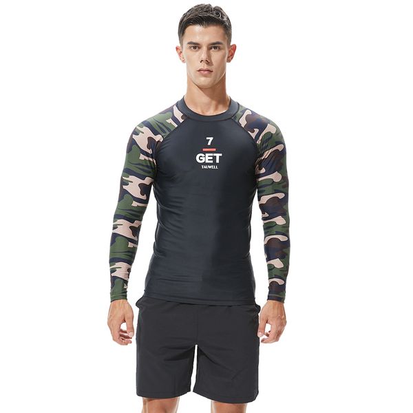 

new 2018 camouflage men's shirt long sleeve fitness t-shirt boys singlets surfing sport gym running clothes tee sweatshirt
