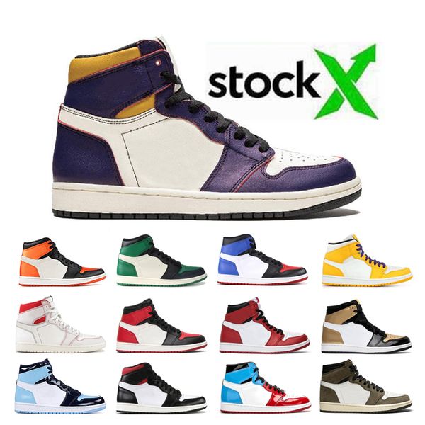 

1 high court purple travis scotts obsidian mens basketball shoes spiderman unc 1s chicago banned bred toe black men sports designer sneakers