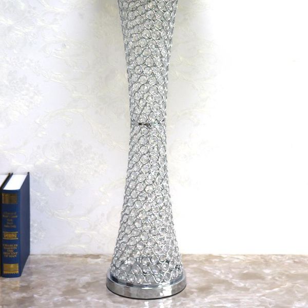 29 52 Tall Gold Silver Color Crystal Beaded Canton Tower Vase