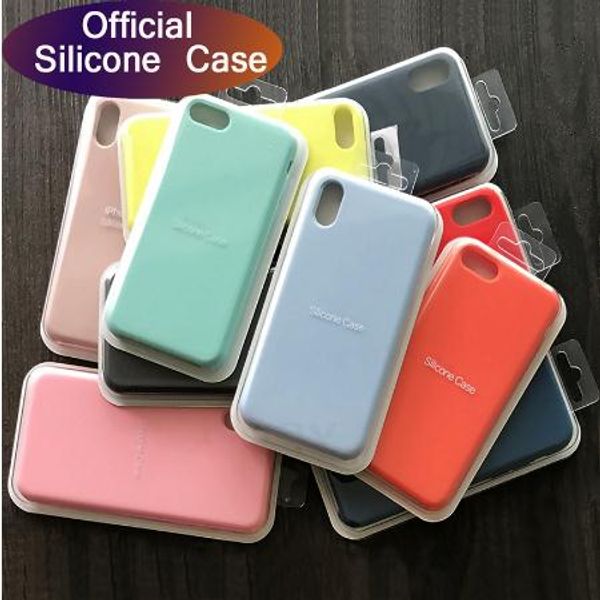 

official original logo case for iphone x 7 8 plus 6 6s cover for apple iphone 11 pro max xs xr liquid silicone case with retail box