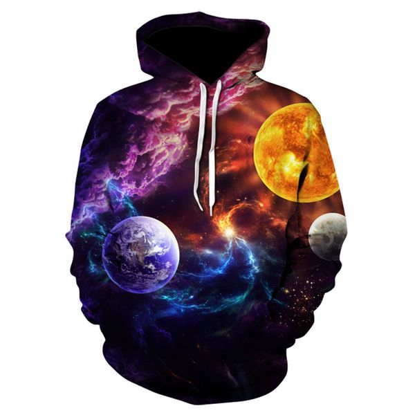 

new galaxystar fashion men's pullover hoodie 3d print hoodie casual galaxystar men's fashion sports, Black