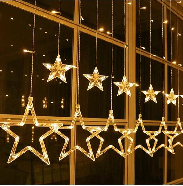 

stars curtain string lights window curtain lights with 8 flashing modes decoration for christmas wedding party home patio lawn