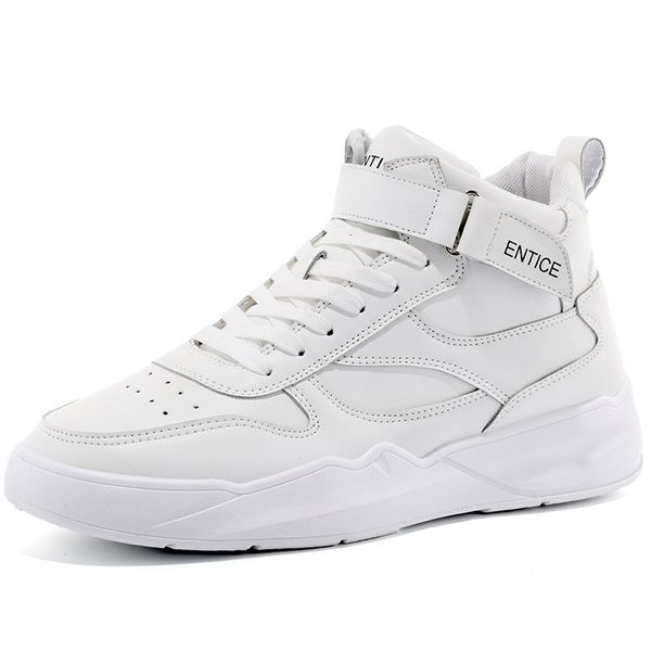 

2019 new men's sports shoes in the middle of the fashion casual high to help small white shoes men's ins, Black