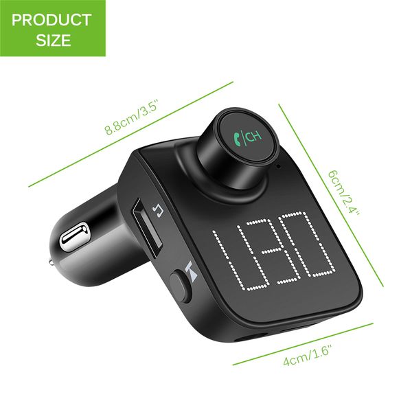 

5v 2.4a car fm transmitter car stereo usb charge mp3 player u disk lcd display kit charger adapter