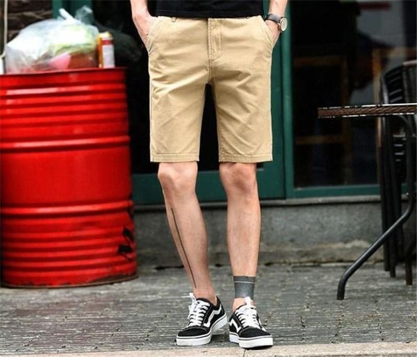 

mens designer summer shorts solid color zipper fly knee length shorts clothing loose shorts clothes with pockets, White;black