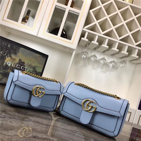 

2019 new luxury de igner handbag full cowhide leather titching houlder diagonal chain bag