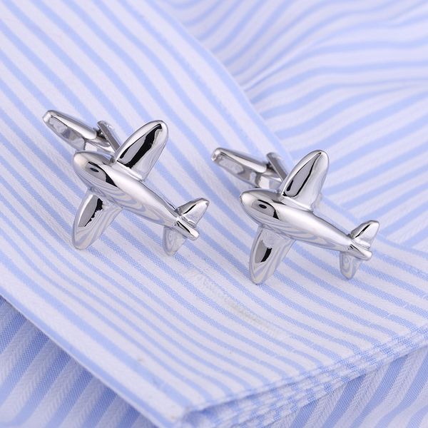 

vagula new funny plane cufflinks silver-color cuff links wedding men's cufflinks french shirt cuff link 200, Silver;golden