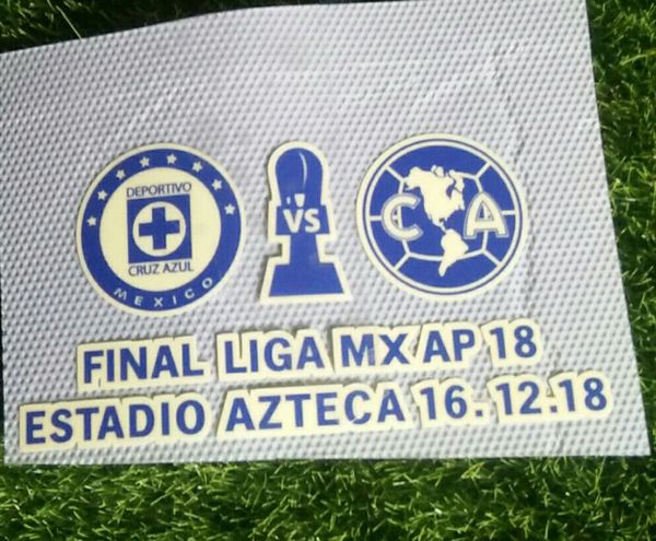 

2018 Mexico League Final Liga MX Ap 18 Match Details Club de Futbol America vs cruz azul Soccer Patch Badge