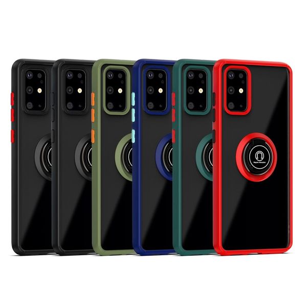 

shockproof ring phone case for samsung s20 plus s20 ultra s20 s10 a20 a70 a51 a71 note 10 car magnetic holder cover for huawei p40 pro p40