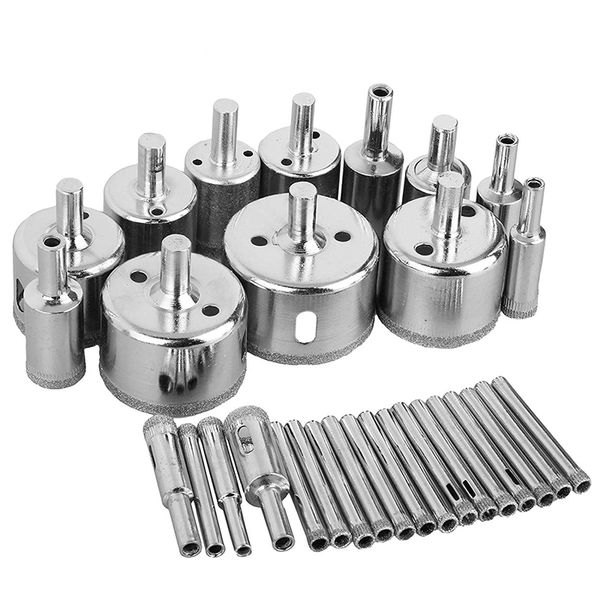 

30pcs с алмазным покрытием сверло набор плитка мрамор стеклокерамической hole saw буровые коронки для электроинструментов 6-50mm