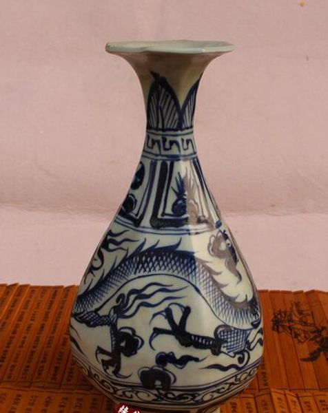 

jingdezhen синий и белый фарфор ручная роспись синий дракон ваза склад старый фарфор старый античный керамика коллекция античный античный