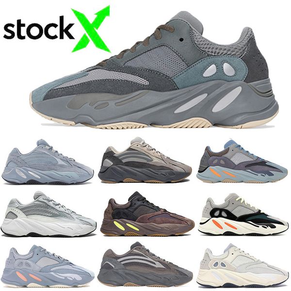 

новые 2020 teal синий магнит kanye west 700 мужские кроссовки тефра vanta аналоговое полезность черный мужчины женщины wave runner сиреневые, White;red