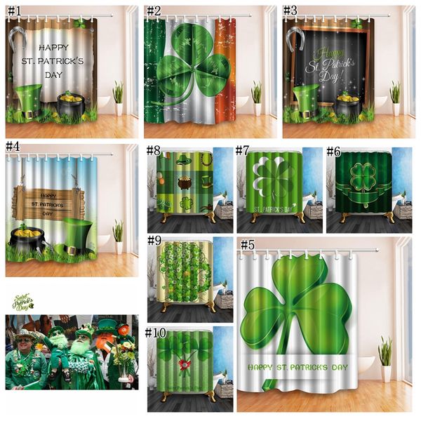 2019 St Patrick S Day Waterproof Bathroom Fabric Shower Curtain