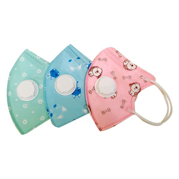 

0-10 years children mask 5layers have filter valve non-woven fabric kn95 n95 face mask for child disposable masks kids safety