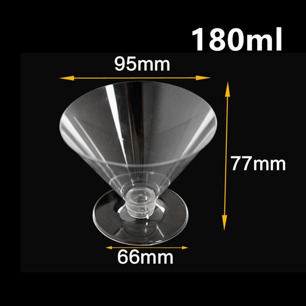 

20шт высокое качество толстые пластиковые стаканчики 180 мл творческий прозрачный винный коктейль кубок партия свадьба пользу одноразовый пу