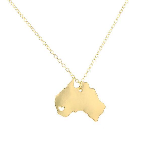 

explodes the funds to adorn female australian state map pendant necklace, Silver