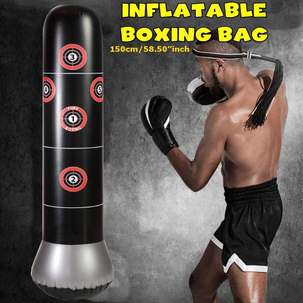 160//150cm Boxing Punching Bag Inflatable Free-Stand Tumbler Muay Thai Training