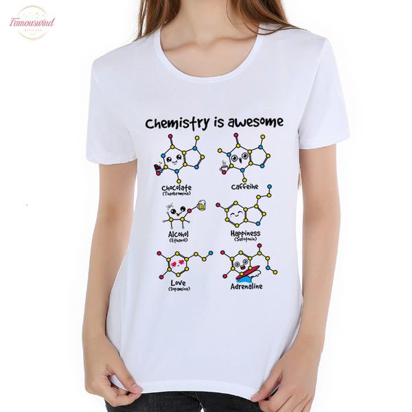 

chemistry is awesome letter t shirt womens t shirt womens cute graphic tee greet geek funny women tshirt l18 72, White
