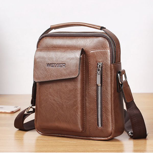 

ocardian handbag vintage leather bags men's shoulder bags retro zipper male elegant designer crossbody j18