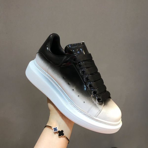 

fashion platform men's and women shoes wild vintage luxury high-white shoes graffiti sneakers leather trend personalized printing 07, Black