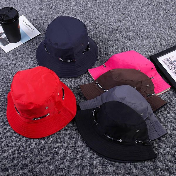 

2019 adjustable cord buckle bucket hat fisherman hat outdoor travel sun cap hats for men and women 249