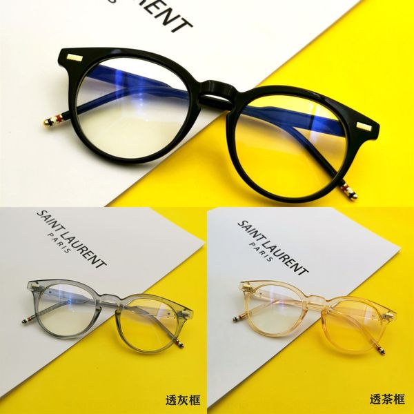

m nail round big face trimming frame men's and women's anti-blue plain myopia myopia glasses glasses frame women's, Silver