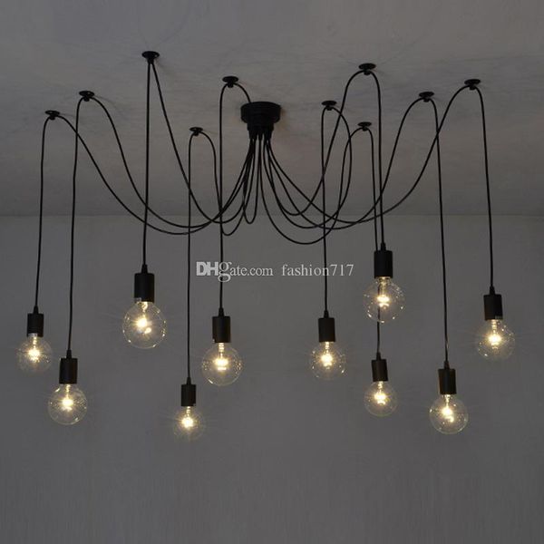 

2020 vintage nordic spider pendant lamp multiple adjustable retro pendant lights loft classic decorative fixture lighting led home