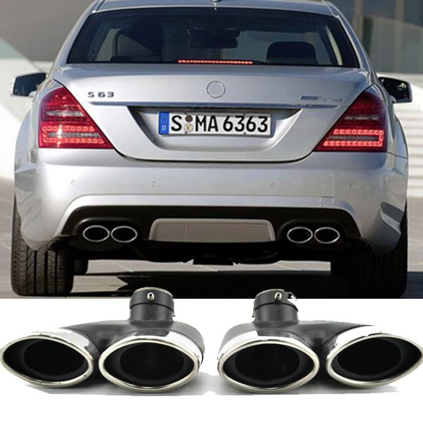 

stainless steel car exhaust pipe muffler tips for w220 s430 s500 s320 s350 amg s class 2000-2005 auto accessories