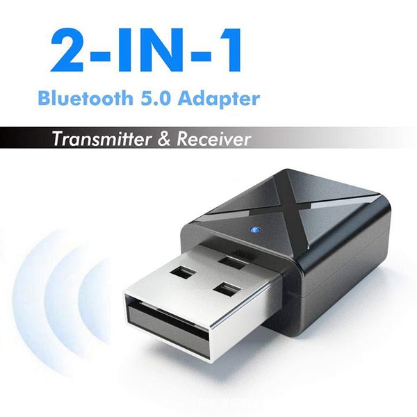 

2019 new usb bluetooth 5.0 transmitter receiver two in one wireless audio adapter tv computer car wireless audio car speaker