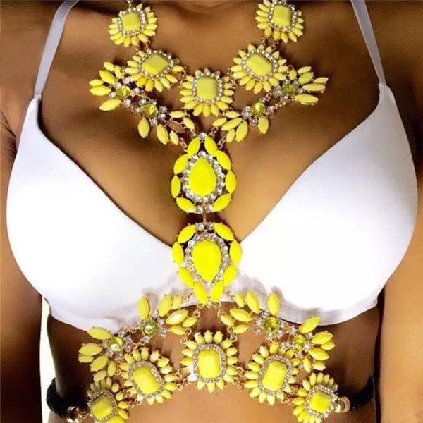 

shiny diamante body chain women halter gems bling rhinestones fashion metal body chain clubwear chic jewelry accessories, Slivery;golden
