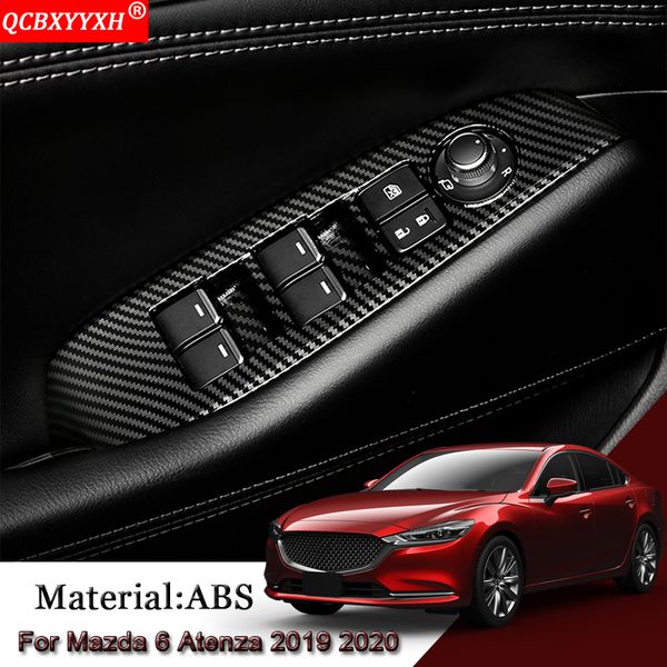 

car styling car interior door window lift switch panel covers trim sequins sticker auto accessories for 6 atenza 2019 2020